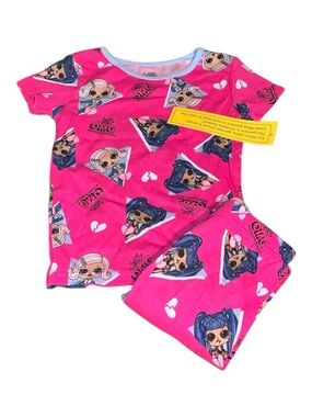 Kids LOL Surprise OMG Pajama Set Pink Graphic Print Size 6 Girls NWT